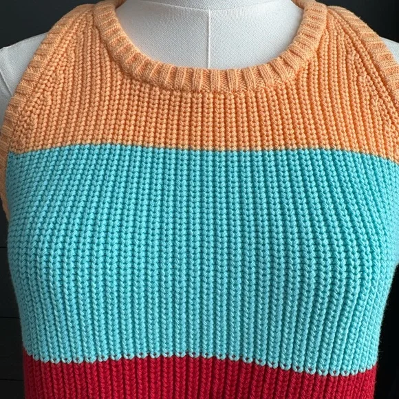 525 America Colorblock Knit Tank Top Summer Colorful Size Medium NWT - Picture 4 of 10